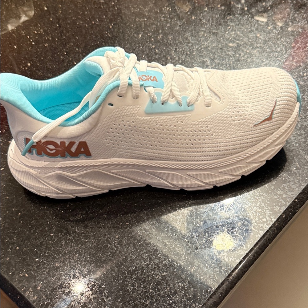 Hoka Women's White and Blue Athletic Shoes